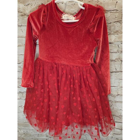 Btween 2 Piece Girl Holiday Dress Size 4T Christmas Dress NWoT Red Tutu Headband - Picture 1 of 4